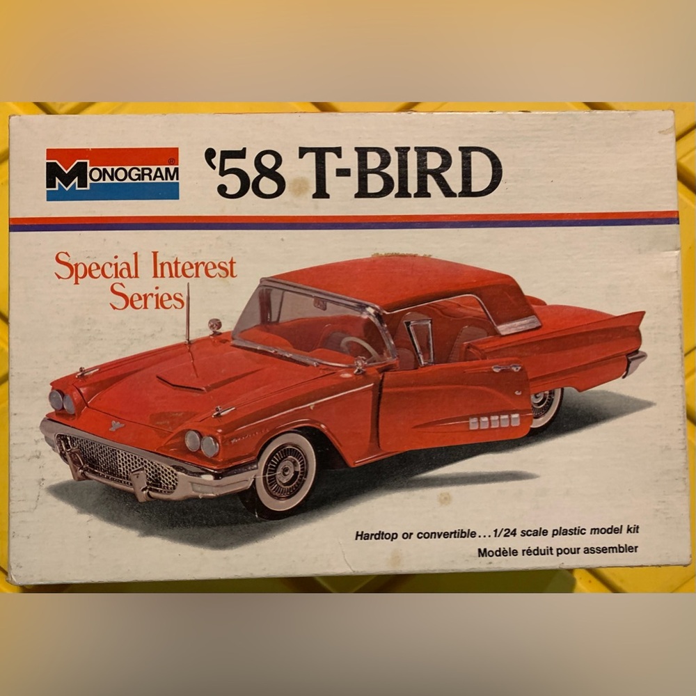 Monogram ‘58 T-Bird Hardtop or Convertible. 1:24 Model Kit # from 1974